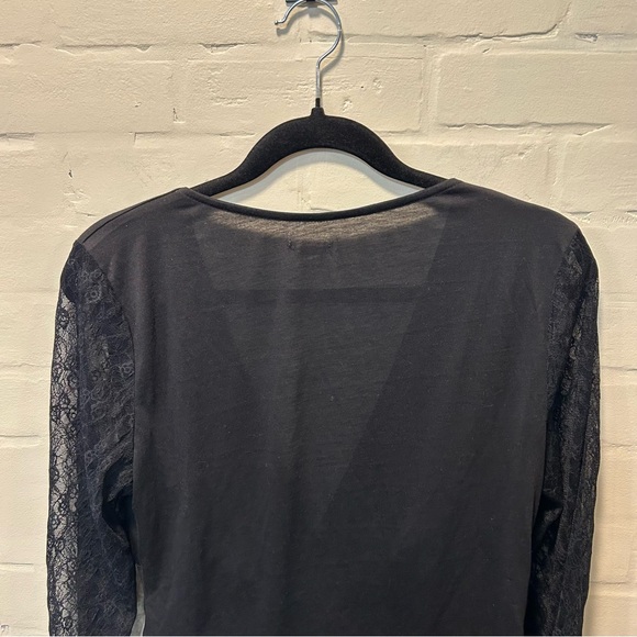 UO Kimchi Blue “Arabella” Black Ruched Lace Button Front Gothic Y2K Blouse XL - Picture 9 of 9